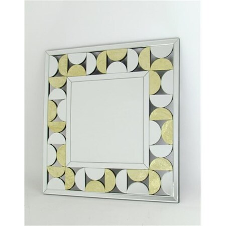 Wayborn Home Furnishing 33 x 25.5 x 0.625 in. Beveled Squared Mirror Gold Leaf Design - Mirror MR310